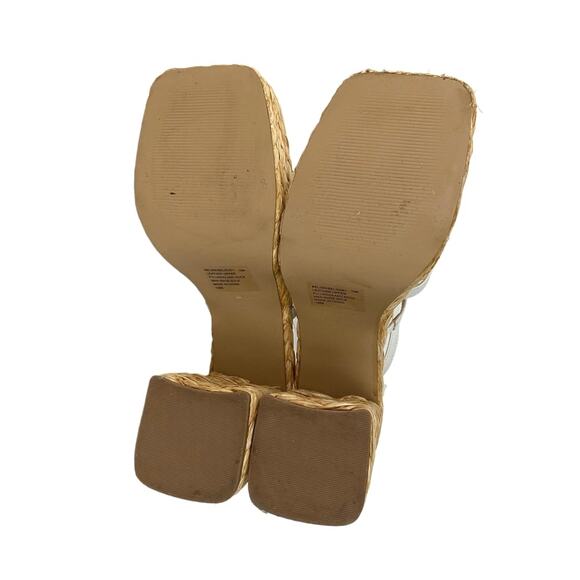 Steve Madden Belise White Square Toe Ankle Strap Platform Strappy Sandals Sz 10 - Picture 4 of 4